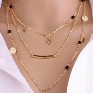 COPY - Gold Leaf Dainty Layered Necklace